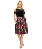 Tahari By Asl - Velvet Cold Shoulder Party Dress