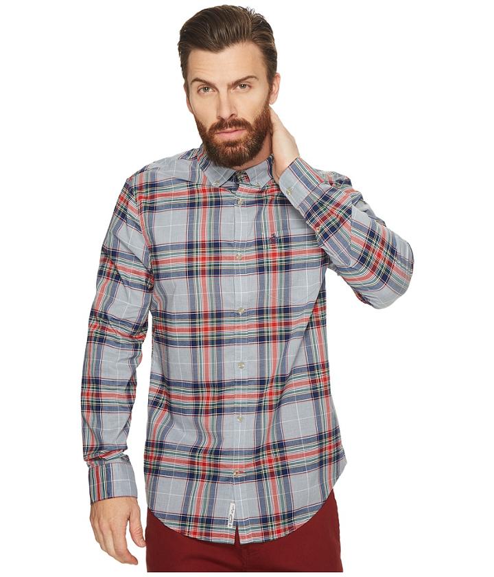 Original Penguin - Long Sleeve Heather Stretch P55 Plaid Shirt