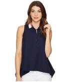 Lacoste - Sleeveless Cotton Twill Asymmetrical Hem Top