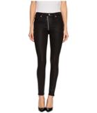 Hudson - Lexi High-rise Skinny With Exposed Zipper In Black Coated