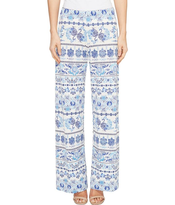 Nally &amp; Millie - Printed Blue Border Pants