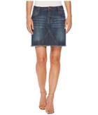 Stetson - Denim Five-pocket Skirt With Raw Edge Hem