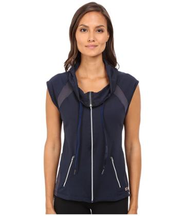 Pink Lotus - Midnight Run Cool It Down Zip-up Hooded Vest W/ Contrast Detail