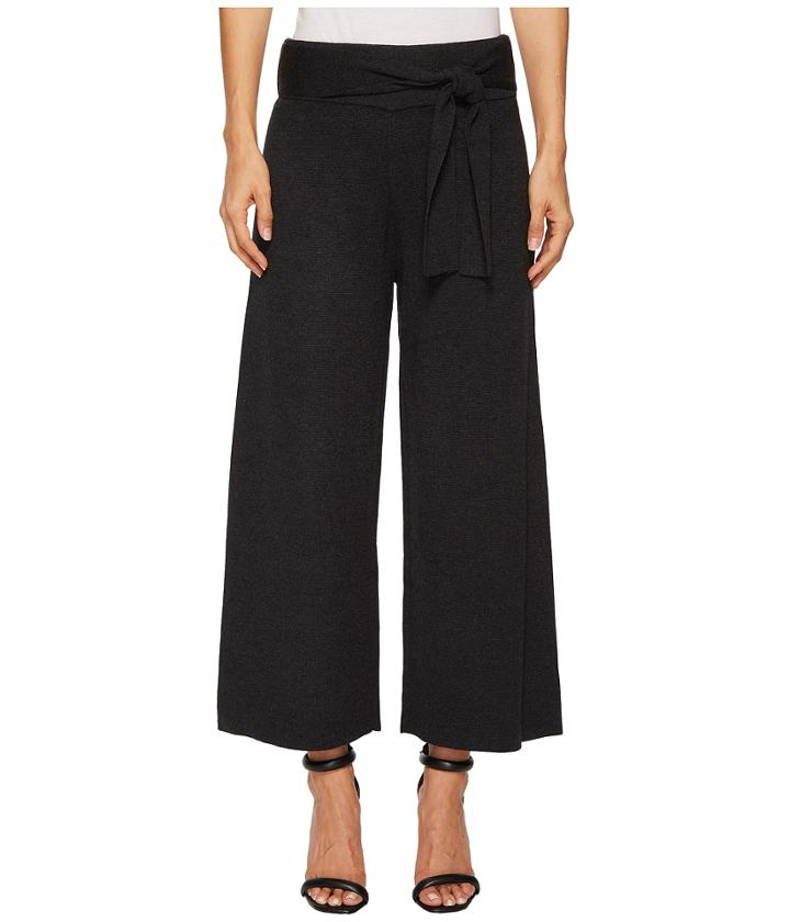 Catherine Catherine Malandrino - Knit Tie Front Wide Culotte Pants