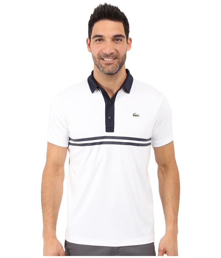 Lacoste - Golf Short Sleeve Ultra Dry Chest Stripe