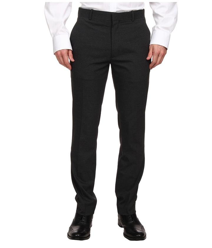 Perry Ellis Portfolio - Slim Fit Flat Front Bead Stripe Pant