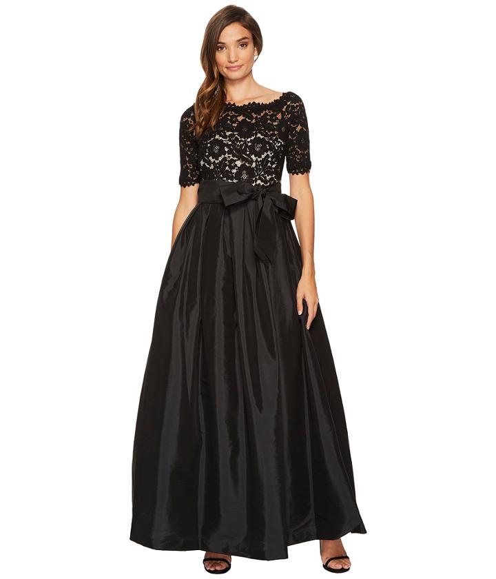 Vince Camuto - Lace/taffeta Cold Shoulder Dress