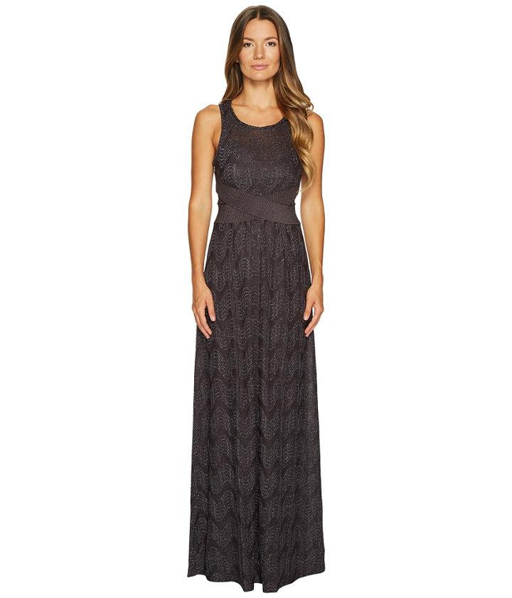 M Missoni - Lurex Jersey Maxi Dress W/ Cross Front