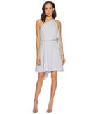 Halston Heritage - One Shoulder Dress W/ Smocking Detail