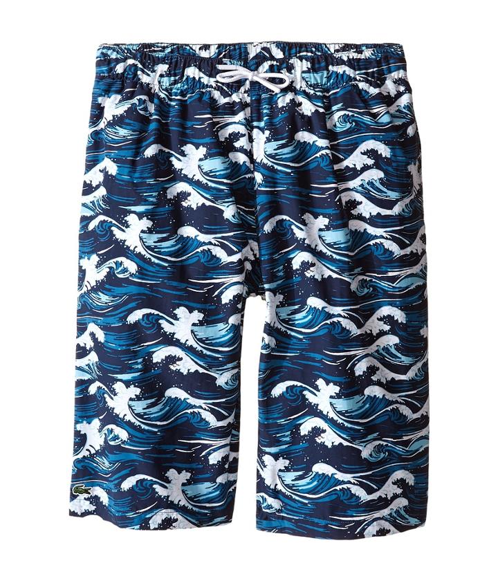 Lacoste Kids - Wave Print Swim Boardshorts