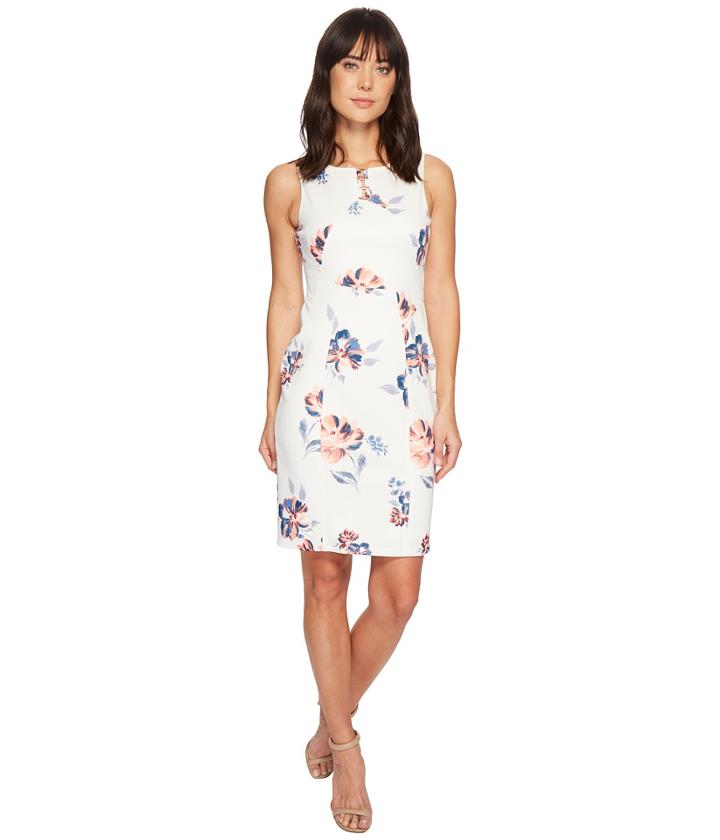 Ivanka Trump - Scuba Sleeveless Sheath Dress With Hardware