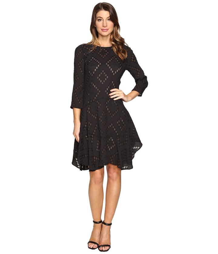 Donna Morgan - 3/4 Sleeve Flounce Dress