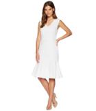Catherine Catherine Malandrino - Suz V-neck Sleeveless Peplum Hem Eyelet Dress