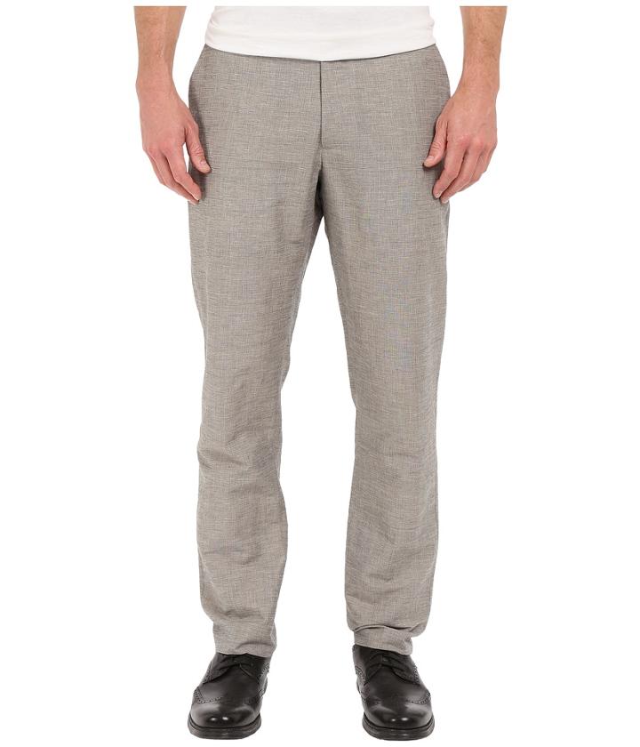 Perry Ellis - Slim Fit Linen Cotton End On End Flat Front Pants