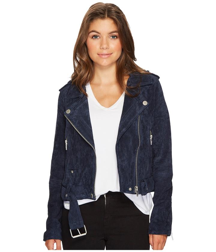 Blank Nyc - Navy Blue Moto Jacket In Blue Valentine
