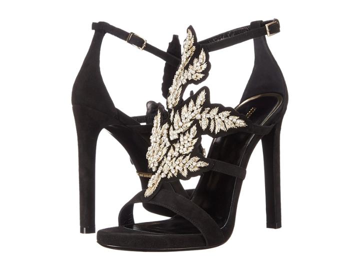 Roberto Cavalli - Althea Suede Heel W/ Embroidery
