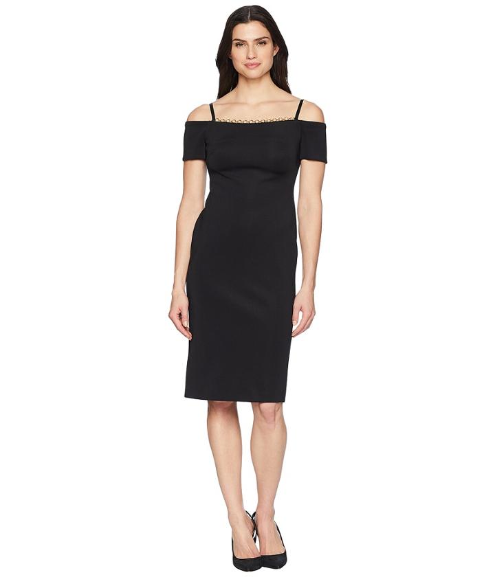 Calvin Klein - Chain Detail Neck Cold Shoulder Sheath Dress Cd8m18mf