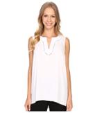 Adrianna Papell - Habotai Sleeveless Blouse W/ Fagotting