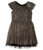 Little Marc Jacobs - Pleaded Lurex Details Short Sleeve Dress