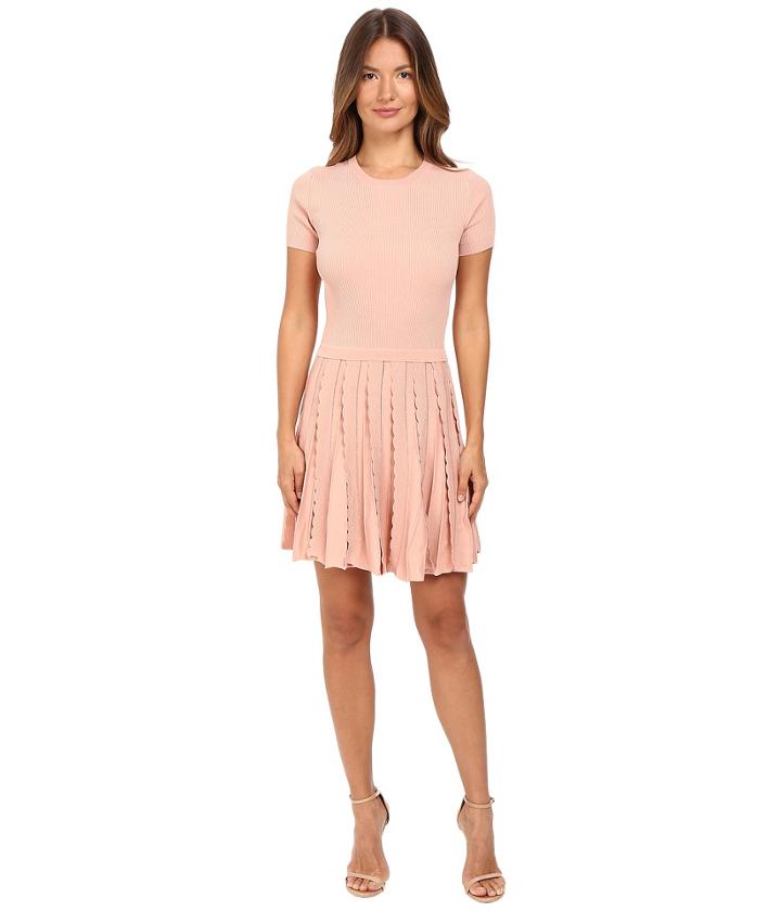 Red Valentino - Stretch Viscose Dress With Scallop Detail