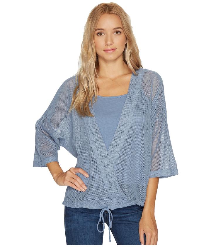 Heather - Cyndi Square Mesh Wrap Top