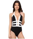 Jets By Jessika Allen - Classique Plunge Halter One-piece Swimsuit