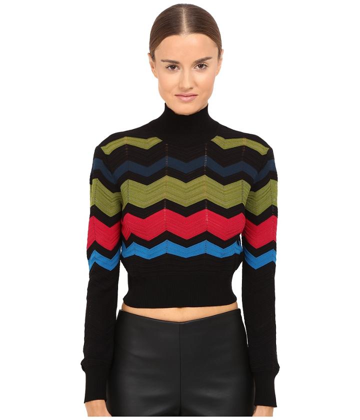 M Missoni - Zigzag Block Mock Turtleneck Top