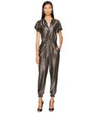 Just Cavalli - Flutter Short Sleeve Metallic Jumpsuit