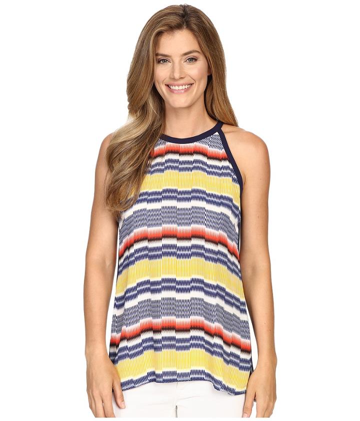 Vince Camuto - Jagged Band Stripe Halter Blouse