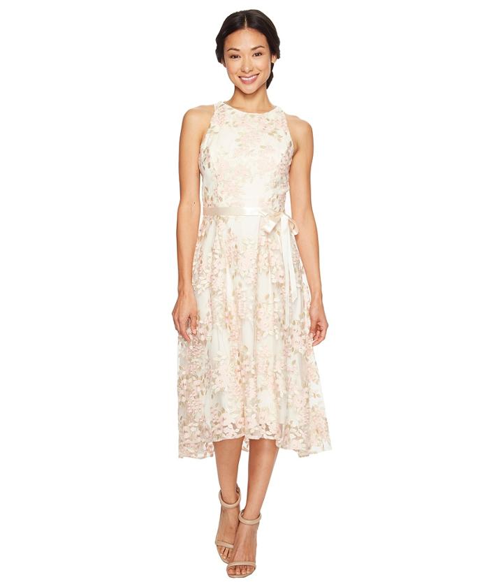 Tahari By Asl Petite - Petite Tea-length Embroidered Dress