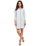 7 For All Mankind - Striped Shirtdress In Light Blue/white