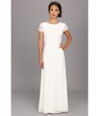 Adrianna Papell Cap Sleeve Scoop Back Beaded Down Dress