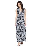 Vince Camuto Specialty Size - Petite Woodblock Floral Halter Maxi Dress