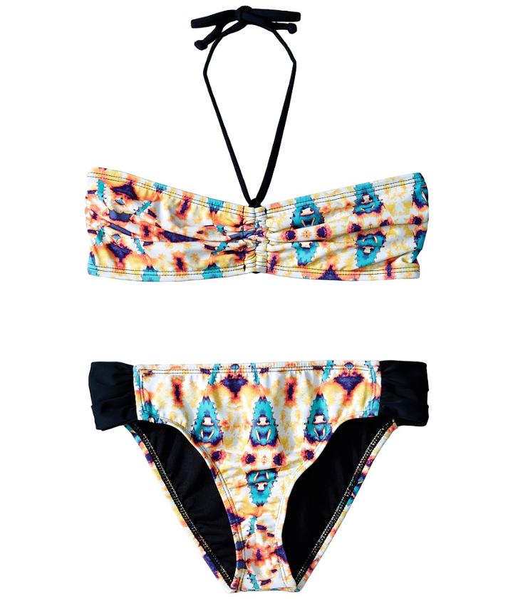 Hurley Kids - Jagged Tie-dye Bandeau Tab Side Bottom