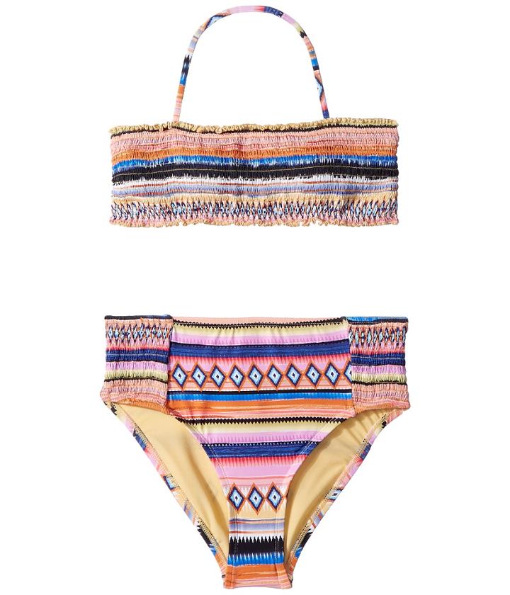 Hobie Kids - Shock This Way Smocked Bandeau Smocked High-waist Pants Set