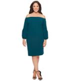 Vince Camuto Specialty Size - Plus Size Off Shoulder Bubble Sleeve Crepe Ponte Dress