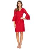 Maggy London - Lace Sheath Dress With Novelty Sleeves