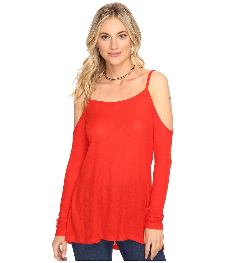 Kensie - Waffle Knit Cold Shoulder Top Ks1k3394