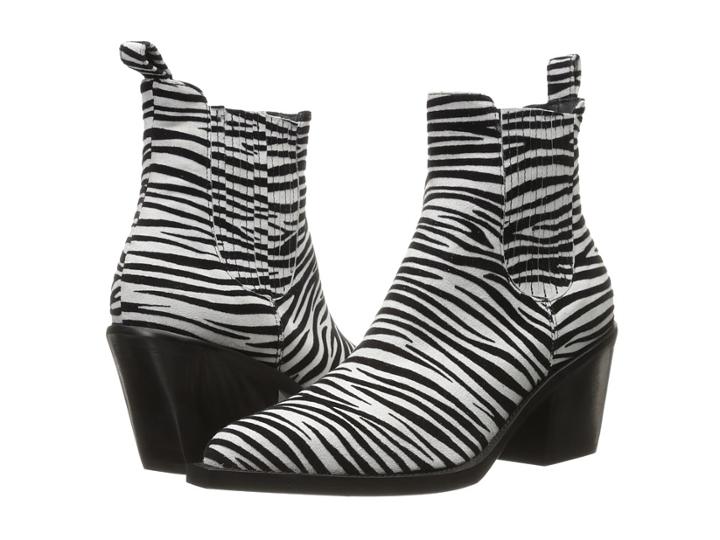 Just Cavalli - Suede Zebra Flocked Ankle Boot