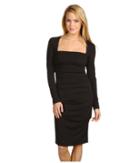 Nicole Miller - L/s Stretchy Matte Tuck Dress