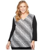 Michael Michael Kors - Plus Size Bias Flare Stripe Layer Top