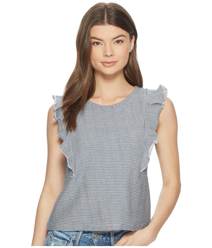 Jack By Bb Dakota - Emin Striped French Terry Ruffle Top