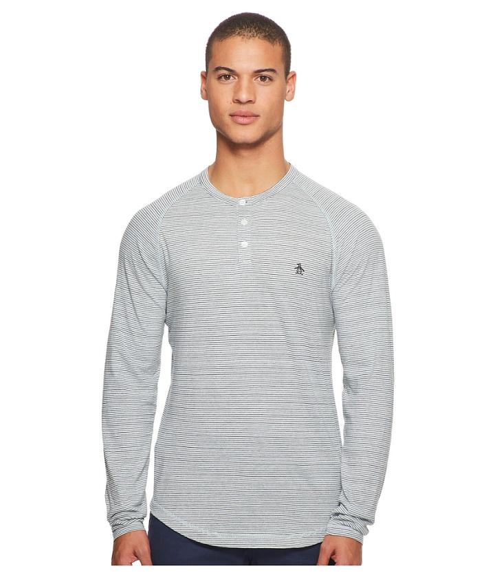 Original Penguin - Long Sleeve Feeder Auto Stripe Henley