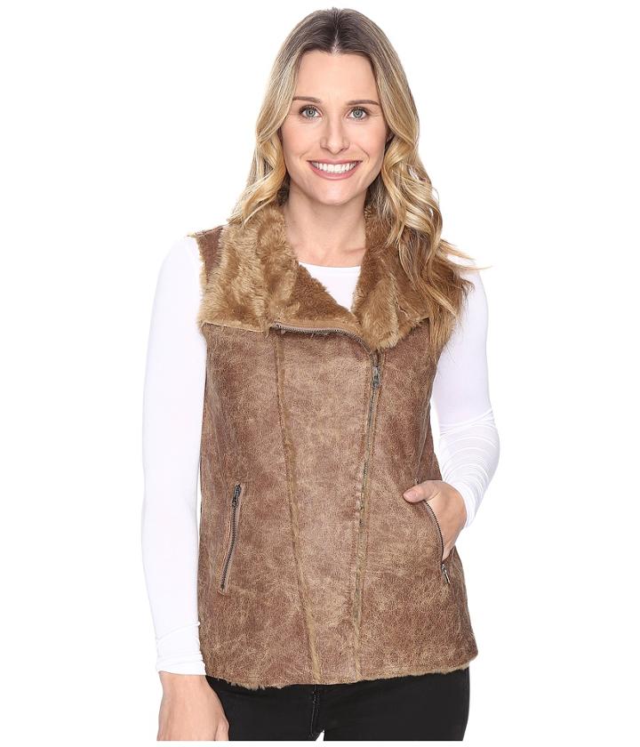Dylan By True Grit - Easy Rider Vintage Shearling Enzyme Washed Motor Vest
