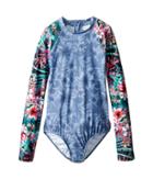 Seafolly Kids - Tropical Vacation Long Sleeve Surf Tank One-piece