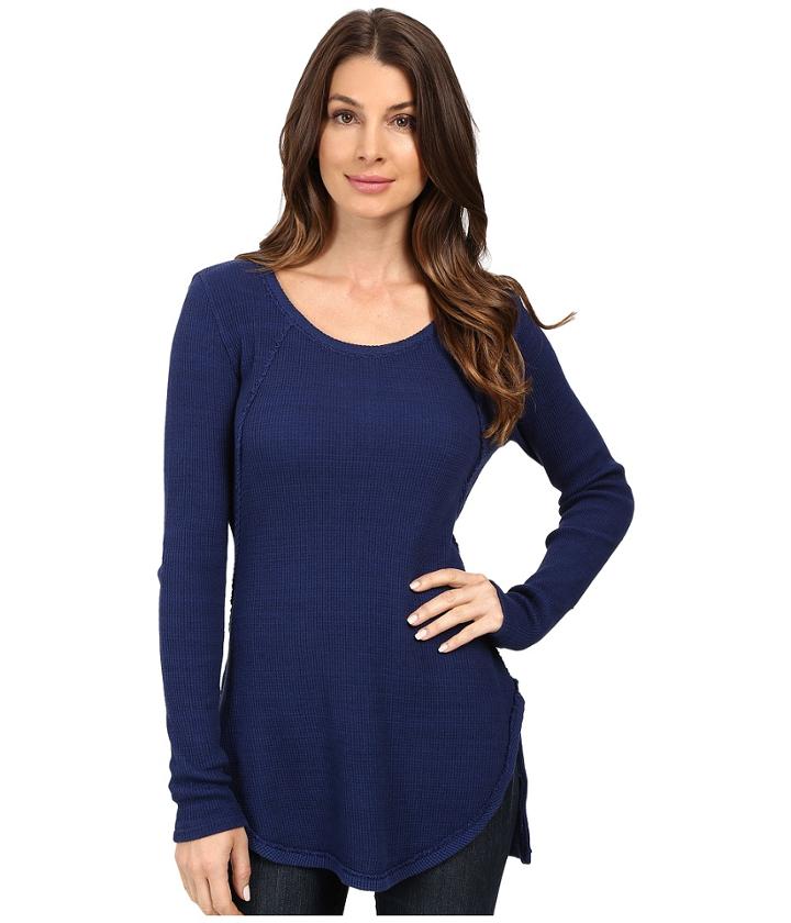 Mod-o-doc - Space Dye Thermal Raw Edge Seamed Tunic