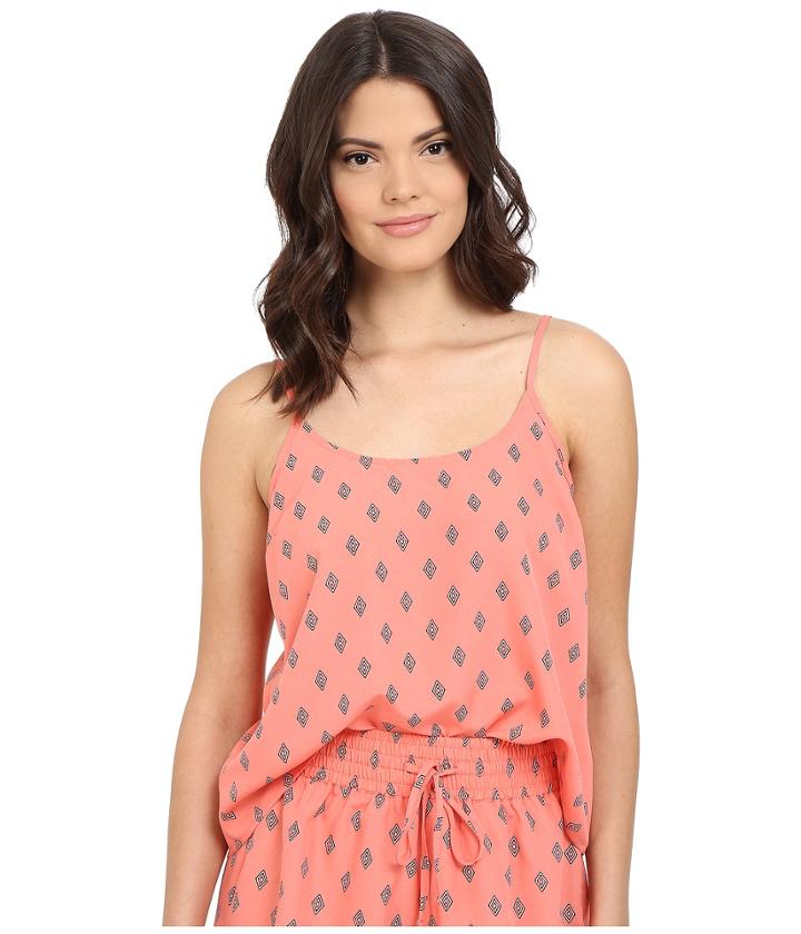 Jack By Bb Dakota - Lucinda Split Diamonds Printed Crepe De Chine Top