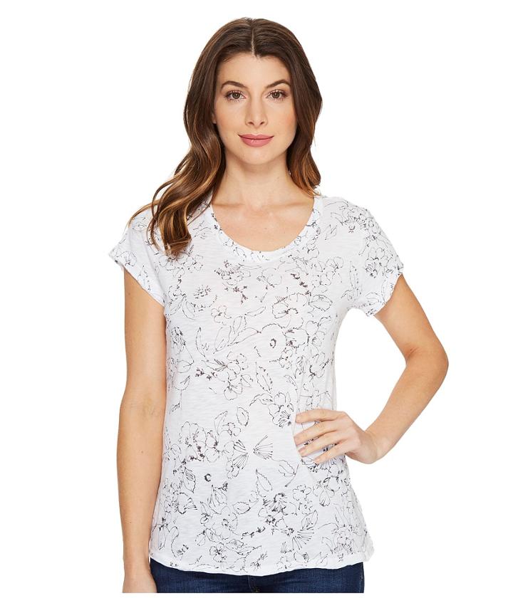 Michael Stars - Floral Print Short Sleeve Crew Neck Tee