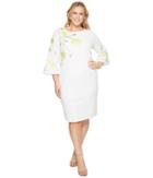 Tahari By Asl - Plus Size Embroidered Floral Sheath Dress