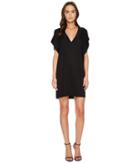Versace - Stud Trimmed Slit Sleeve Dress